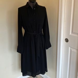 Black shirt dress with tie belt, Who What Wear size S